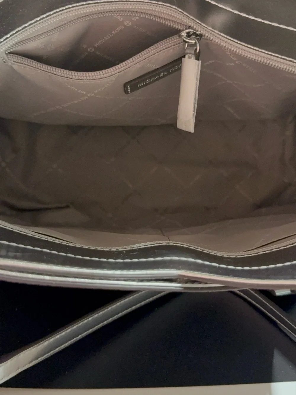 Michael Kors Gray MK Logo Chain-Handle Tote